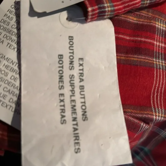 Lauren Red Plaid Shirt Size 6 100% Linen - Picture 5 of 5